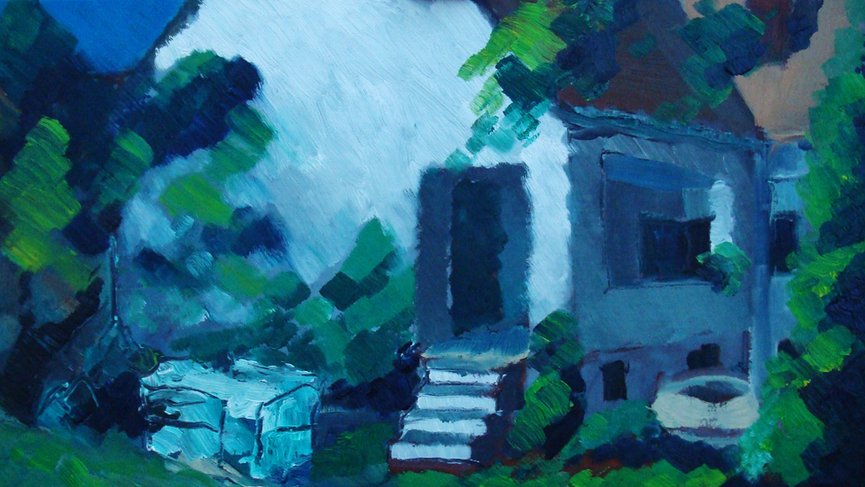 Landhaus (2010) Öl auf Leinwand 60x40cm, in Privatbesitz Wien.