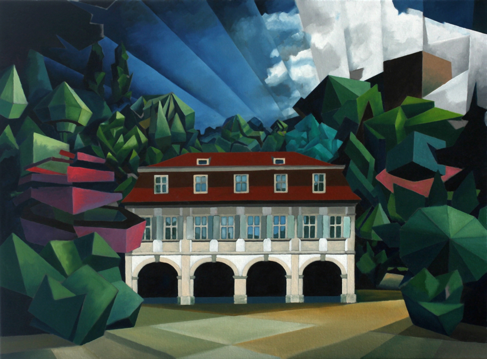 Fischerhof-Schlösschen (2011) Öl auf Leinwand, 80x60cm, in Privatsammlung Ofr.